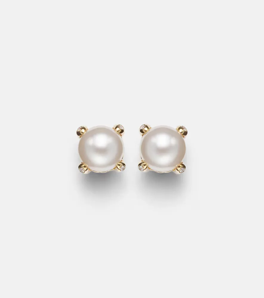 Pearl Classics 18kt Gold Earrings with Pearls and Diamonds