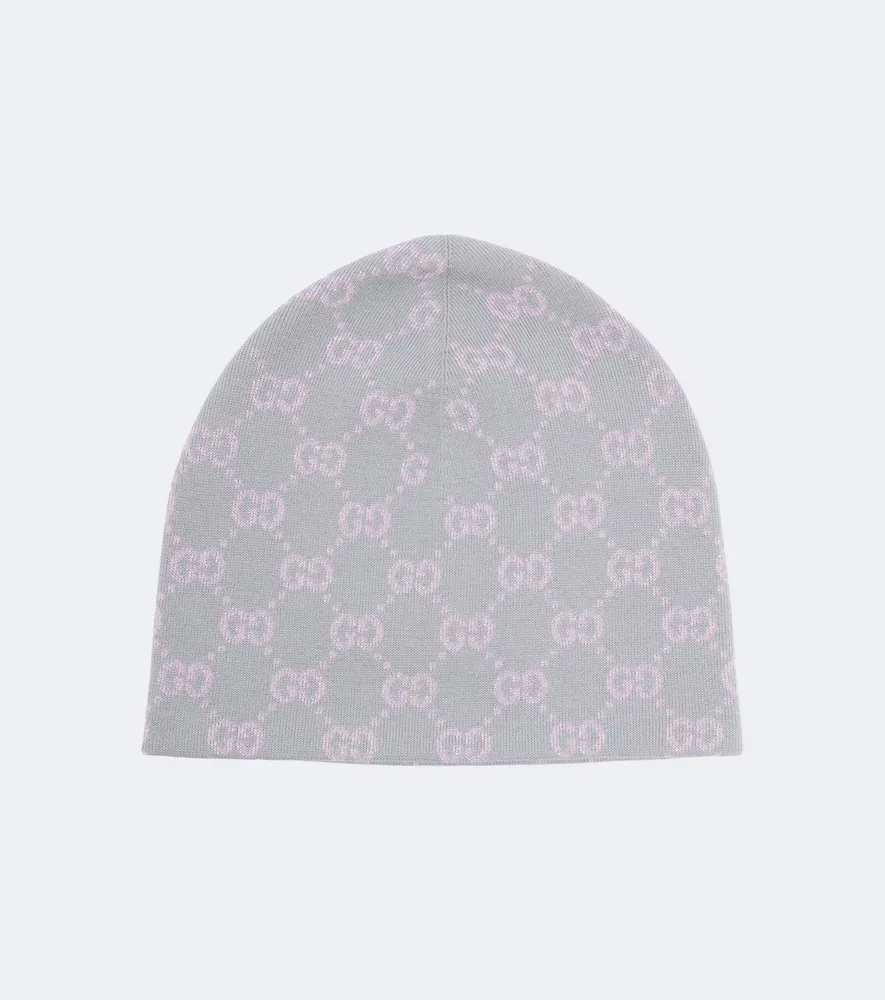 GG Jacquard Wool-Blend Lam Beanie by Gucci