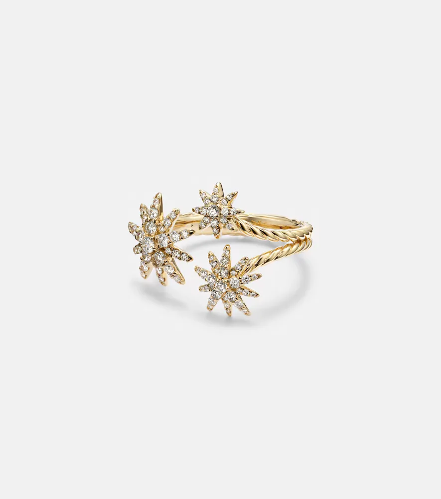 Starburst 18kt Gold Ring with Diamonds