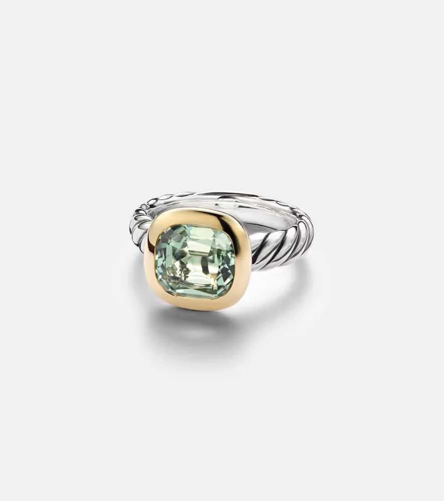 DY Mercer Sterling Silver and 18kt Gold Ring with Prasiolite by David Yurman