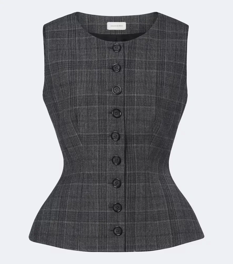 Checked Virgin Wool Top