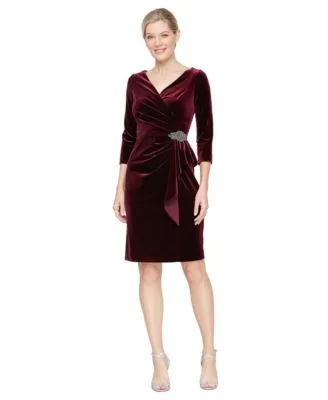 Velvet 3/4 Sleeve Sheath Dress
