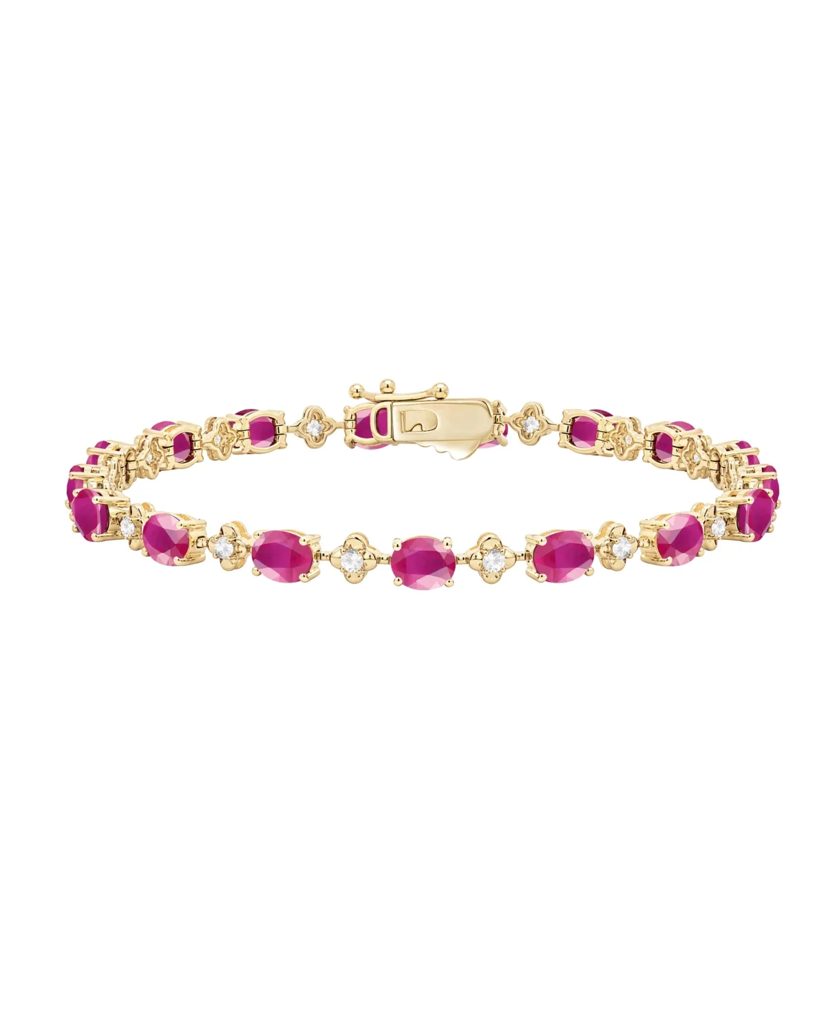Sapphire (7-1/2 ct. t.w.) & Diamond (1/3 ct. t.w.) Bracelet in 14k White Gold by Macy's