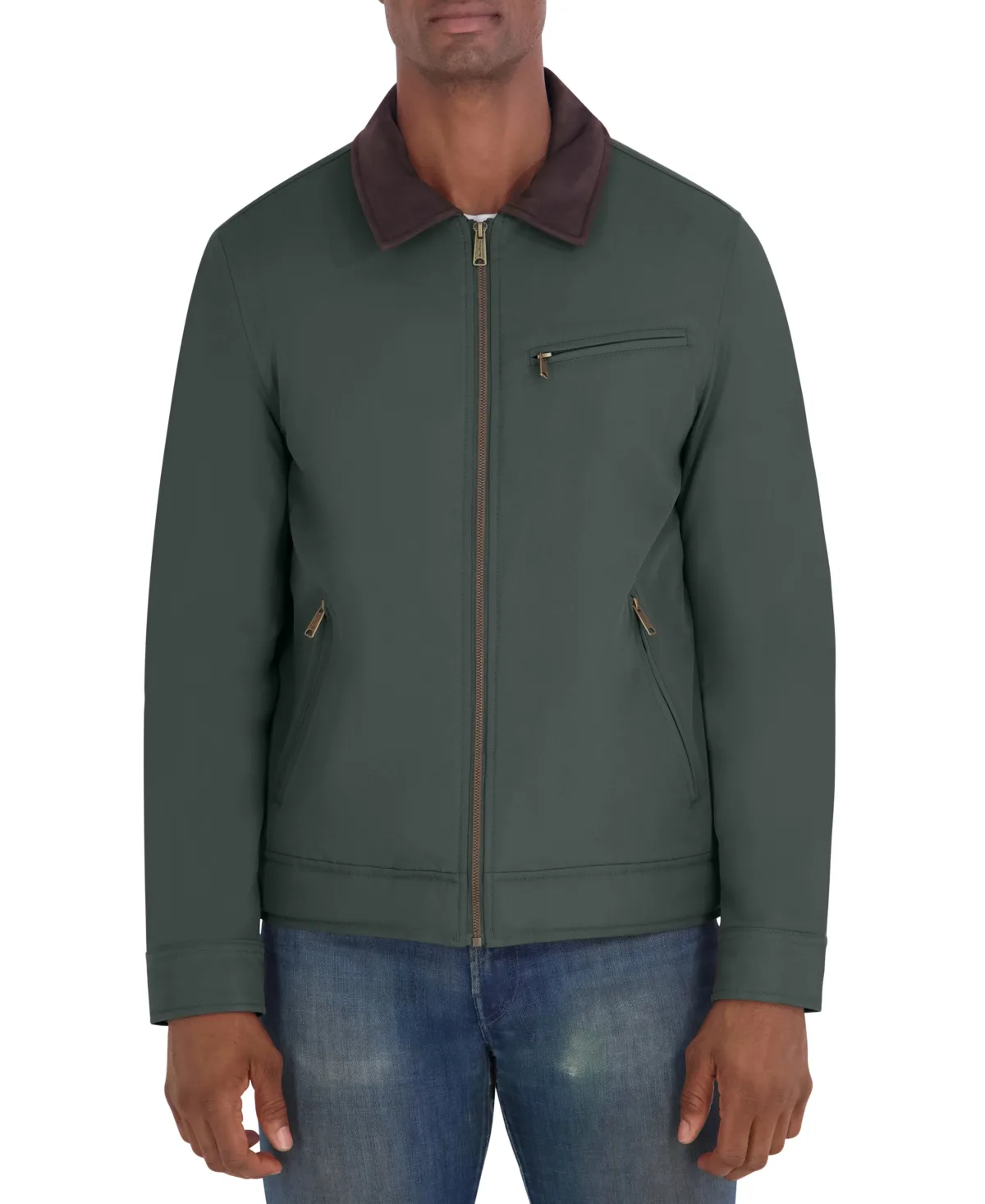 Tailored-Fit Twill Faux Suede Collar Jacket by Ben Sherman