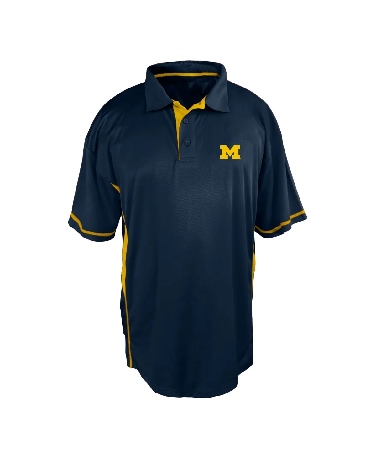 Navy Michigan Wolverines Big Tall Color Block Panel Polo Shirt