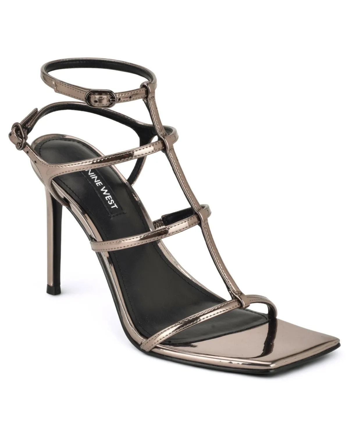 Wilma Caged Square Toe Stiletto Dress Sandals by Nine West