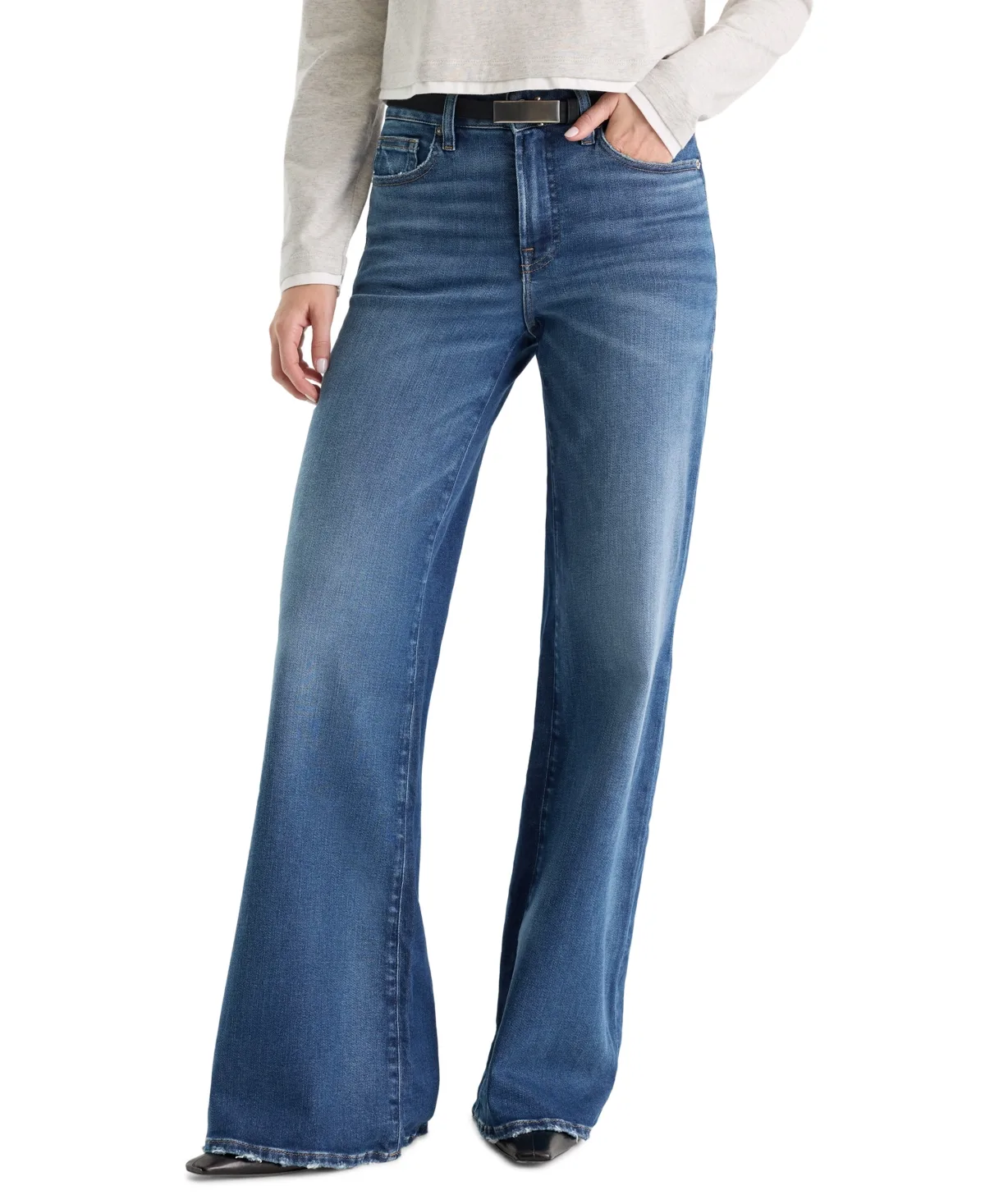 High-Rise Wide-Leg Ankle Jeans