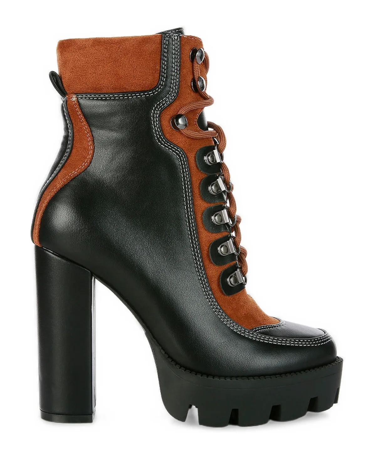 Yeti High Heel Lace Up Biker Boots by London Rag