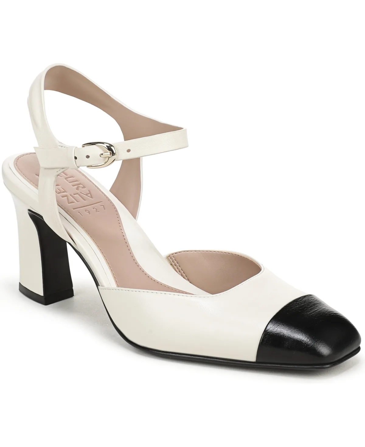 Fedra Strappy Two-Tone Square-Toe Pumps - Leather by Naturalizer