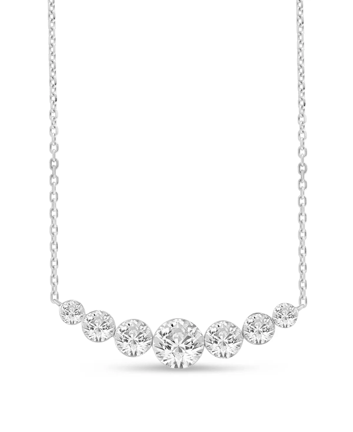Lab-Grown Diamond Invisible-Set Adjustable Necklace (2 ct. t.w.) in 14k White Gold by Macy's
