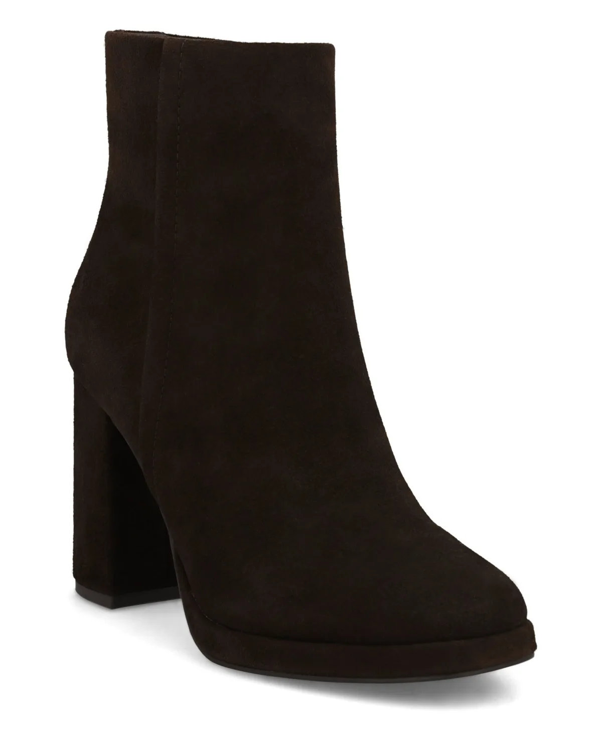 Stefania Suede Block Heel Booties by Mia