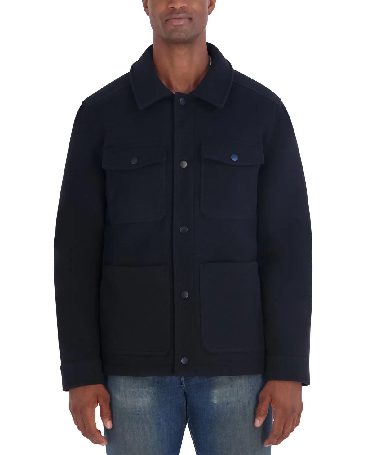 Quilted-Lined Shirt Collar Jacket