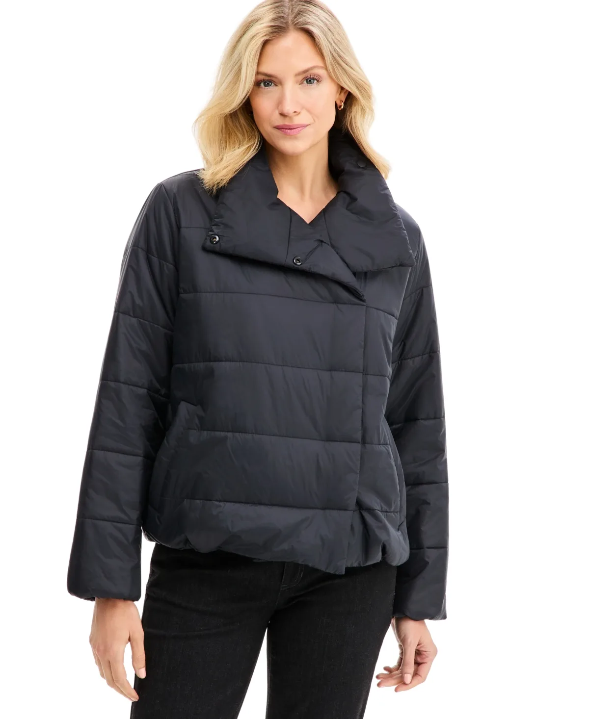 High Collar Puffer Quilted Jacket