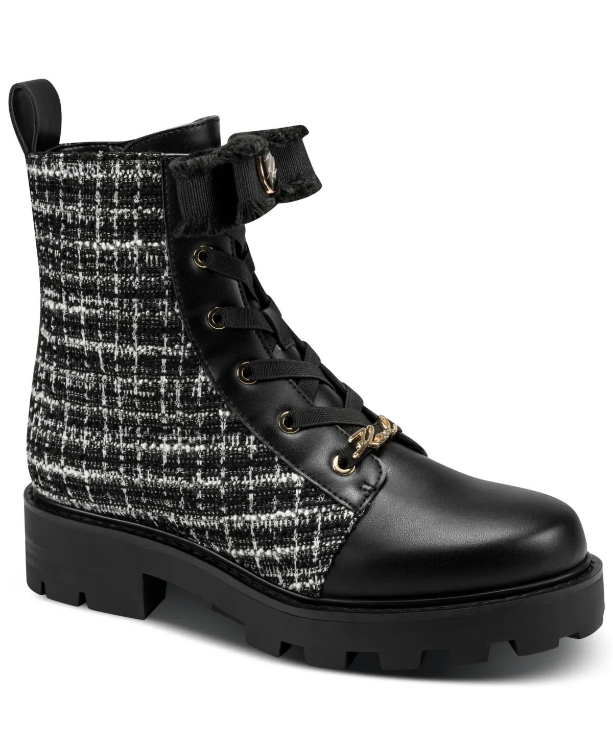 Metea Combat Lace-Up Booties by Karl Lagerfeld
