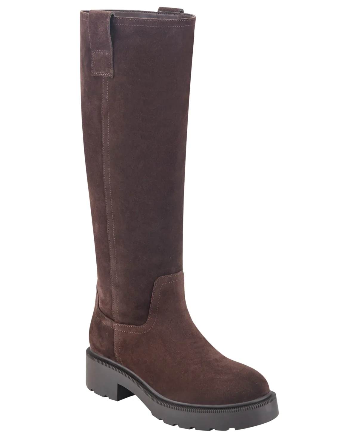 Sadler Tall Lug Sole Riding Boots - Dark Brown Suede by Marc Fisher LTD