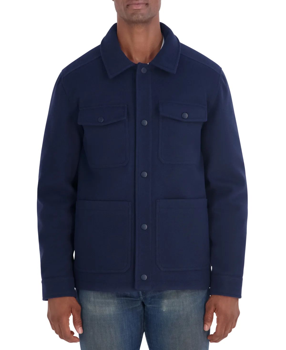 Quilted-Lined Shirt Collar Jacket