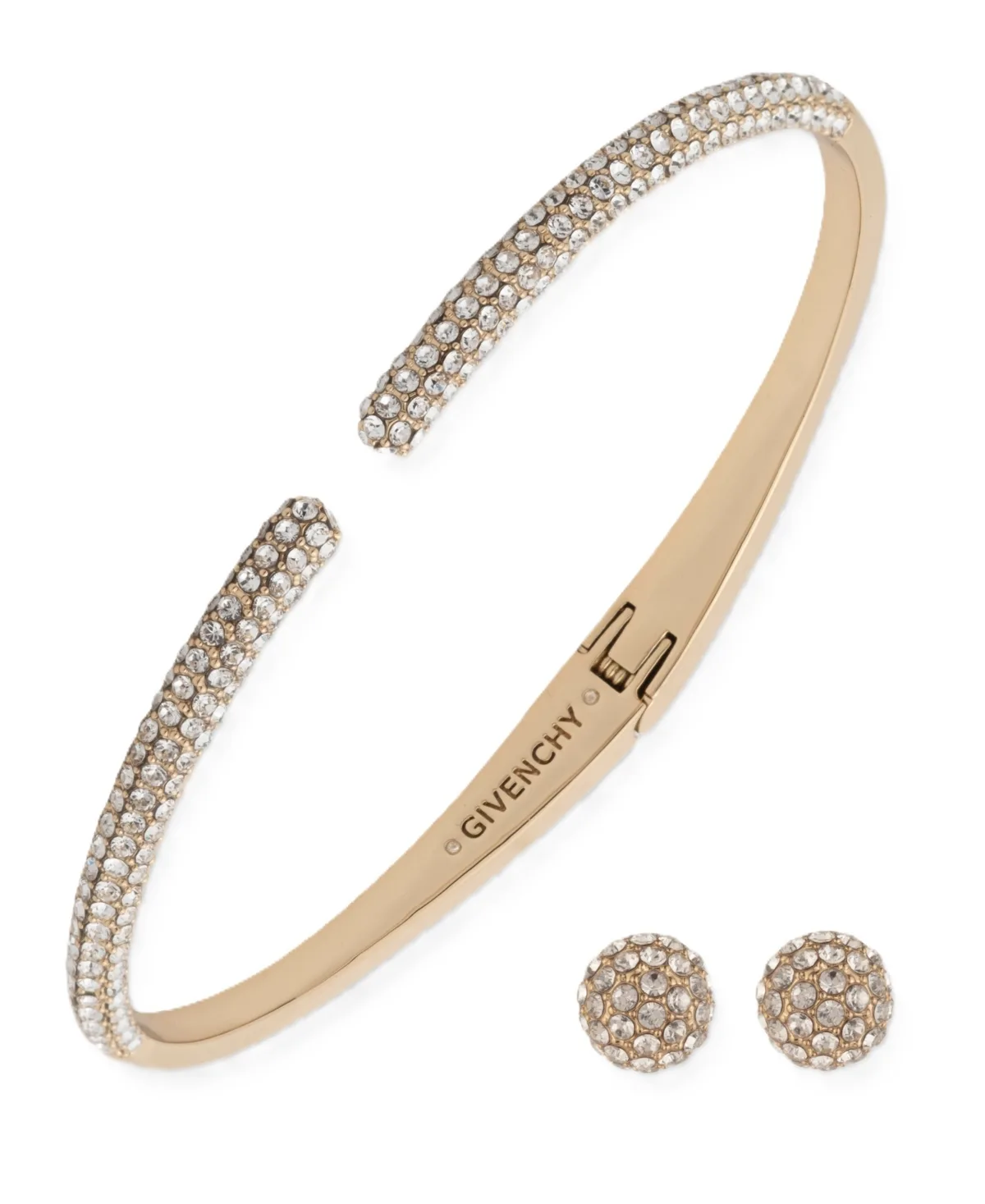 Gold-Tone Crystal Pave Bracelet and Earring Set by GIVENCHY