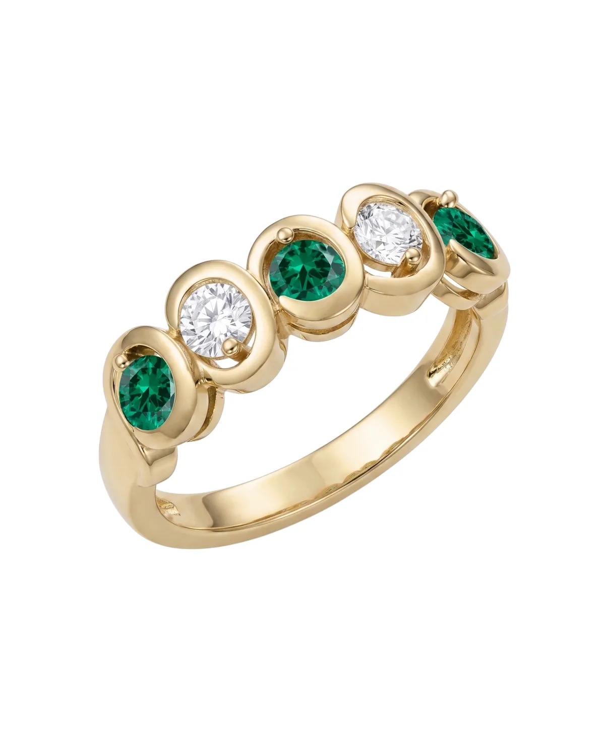 Lab-Grown Ruby (5/8 ct. t.w.) & Lab-Grown Diamond (1/3 ct. t.w.) Ring in 14k Yellow Gold