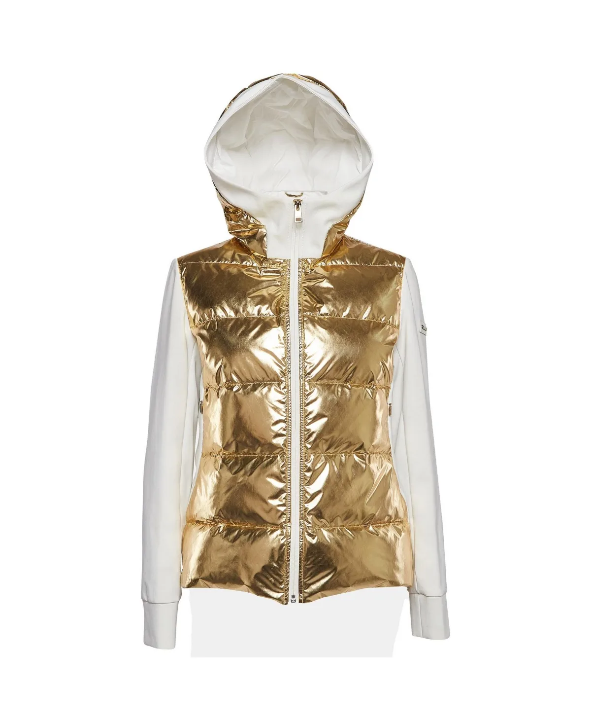 Pre-Owned Synthetic and Jersey Quilted Down Hoodie Jacket