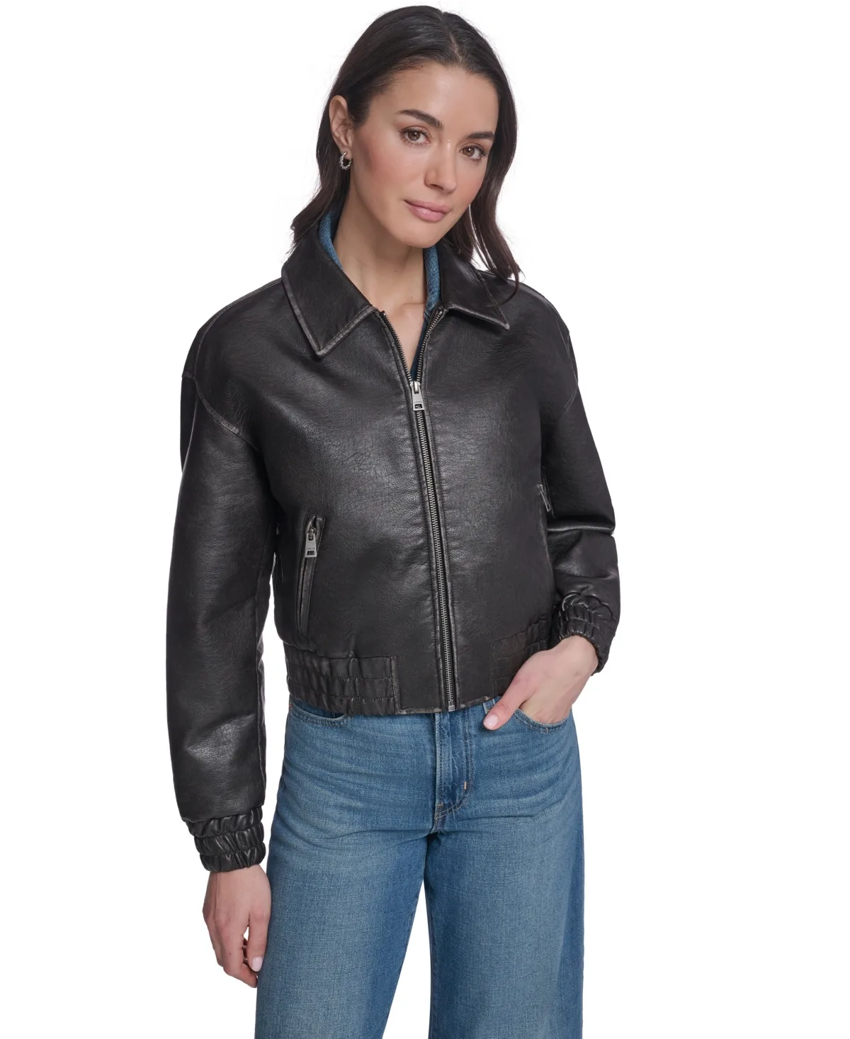 Bomber Faux Leather Jacket