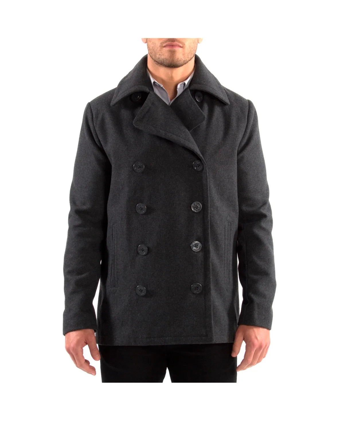 Mason Wool Blend Pea Coat Jacket Double Breasted Dress Coat