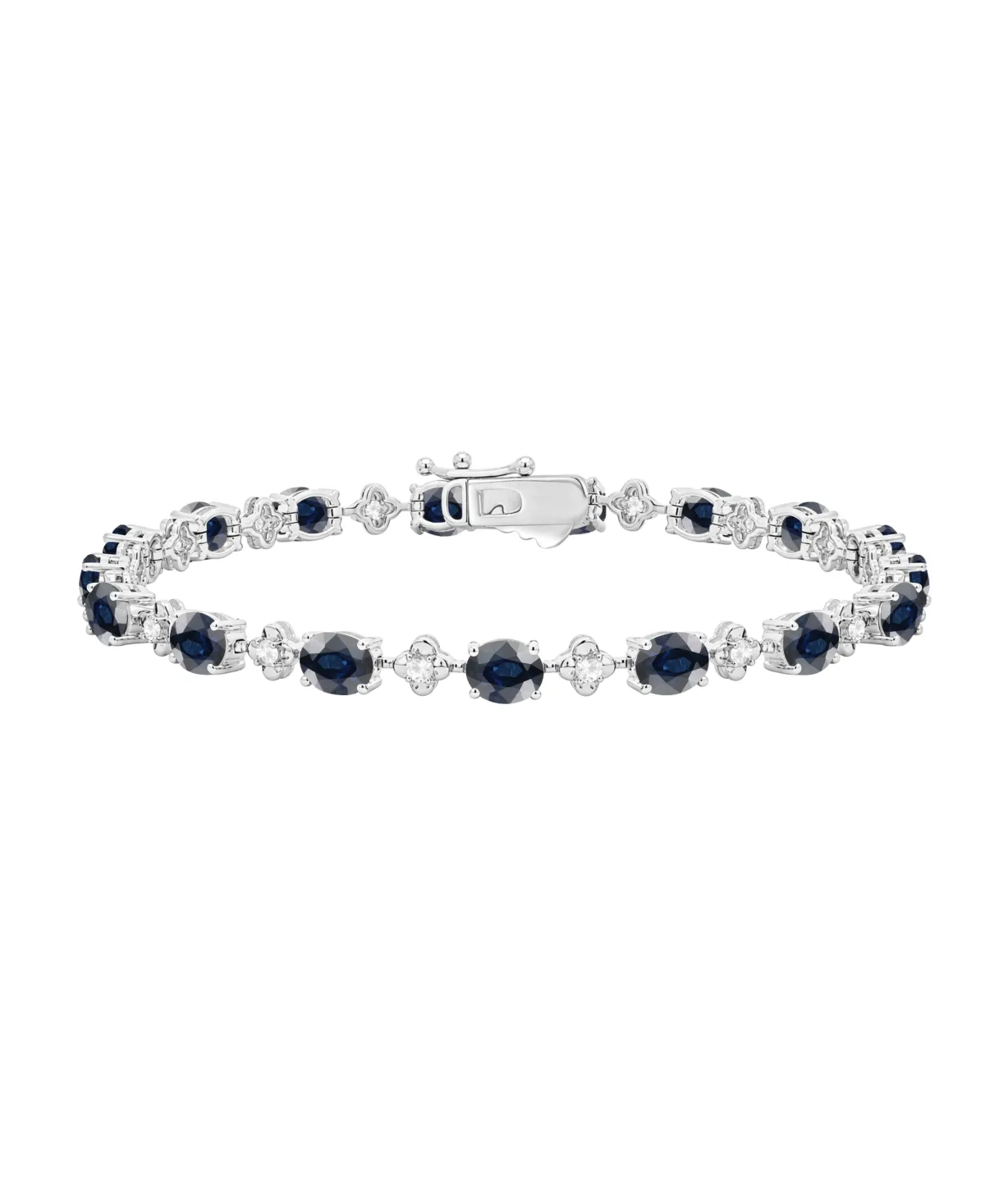 Sapphire (7-1/2 ct. t.w.) & Diamond (1/3 ct. t.w.) Bracelet in 14k White Gold