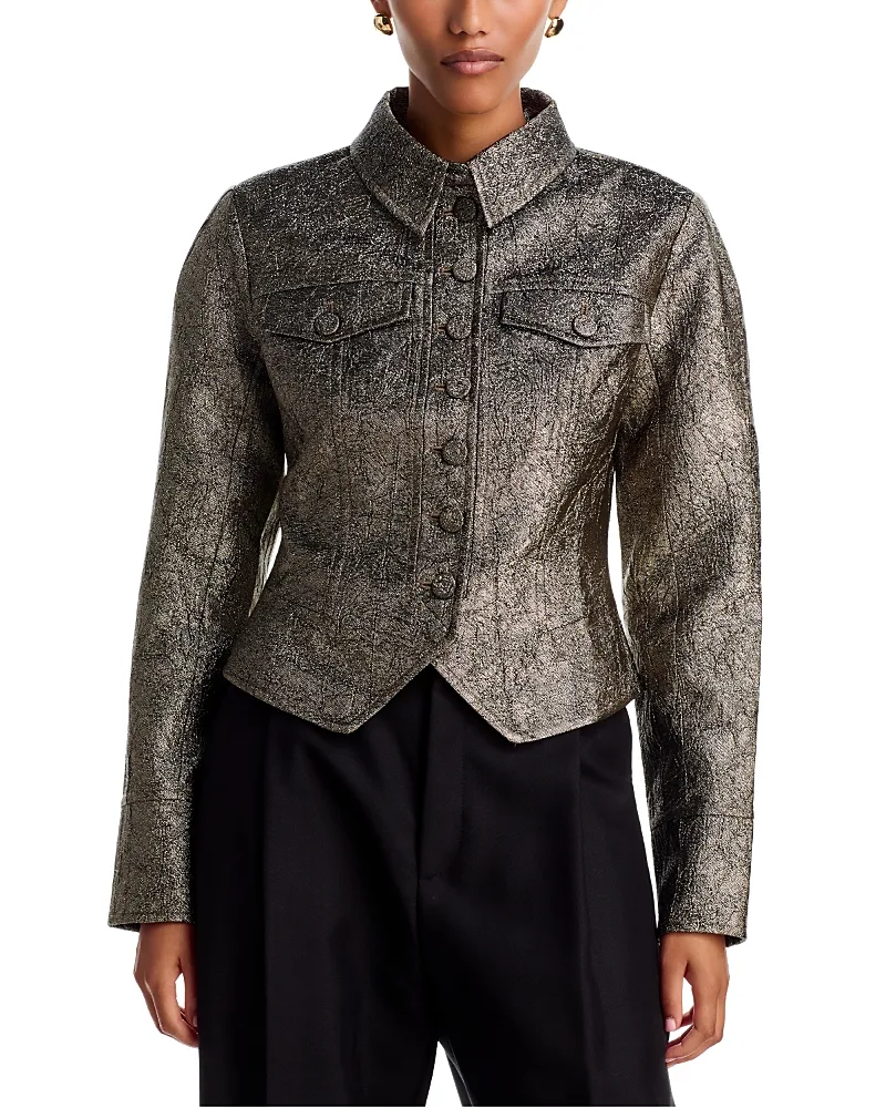 Brigitte Satin Button Front Jacket