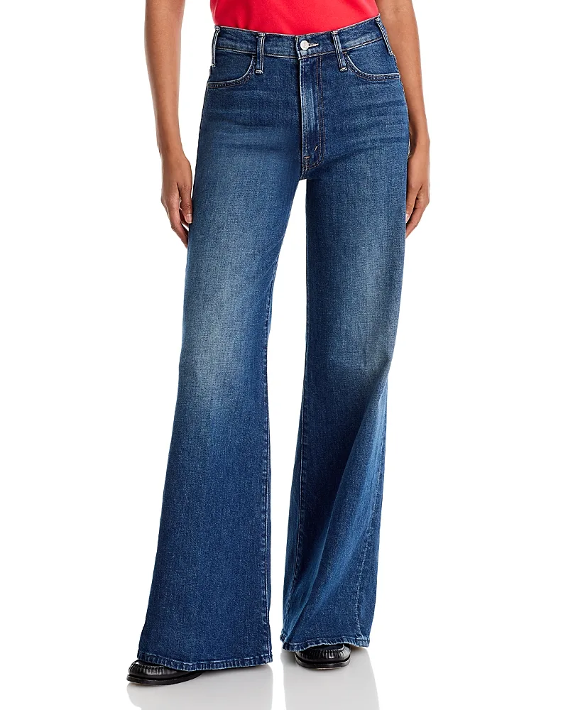 The Hustler Roller Sneak High Rise Wide Leg Jeans in Naughty by Nature