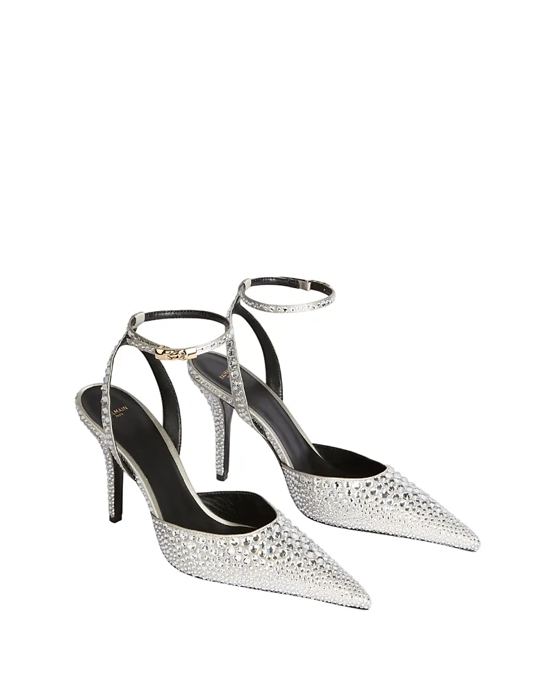 Strappy Satin Courts with Crystals
