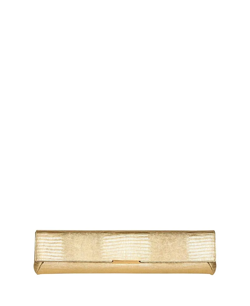 Long Textured Leather Clutch by Balmain