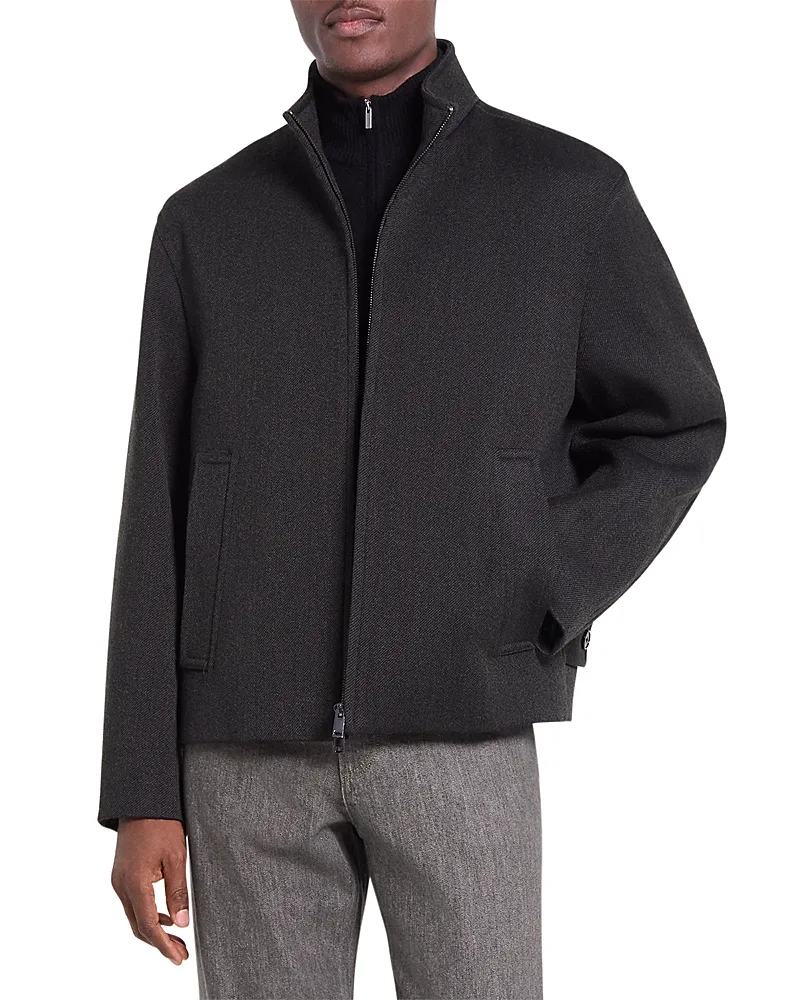Gans Wool Stand Collar Zip Jacket