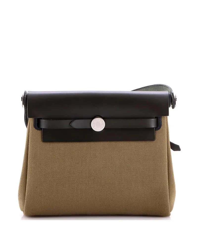 Pre-Owned Hermes 20 Herbag Zip Toile and Leather