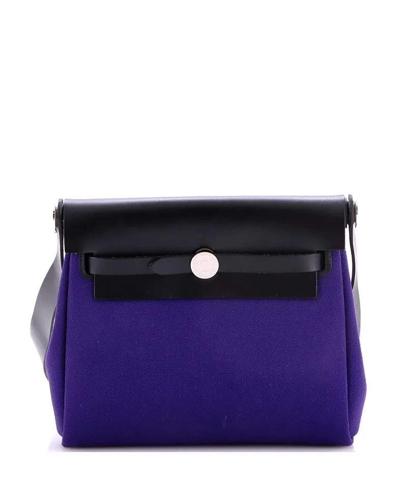 Pre-Owned Hermes 20 Herbag Zip Toile and Leather