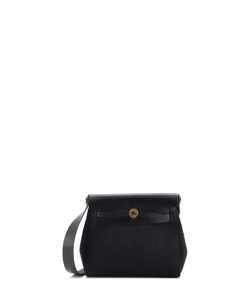 Pre-Owned Hermes 20 Herbag Zip Toile and Leather by Hermes