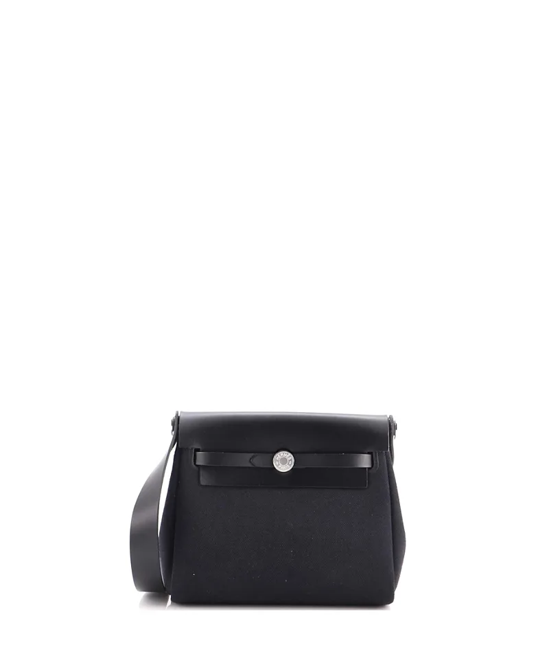 Pre-Owned Hermes 20 Herbag Zip Toile and Leather