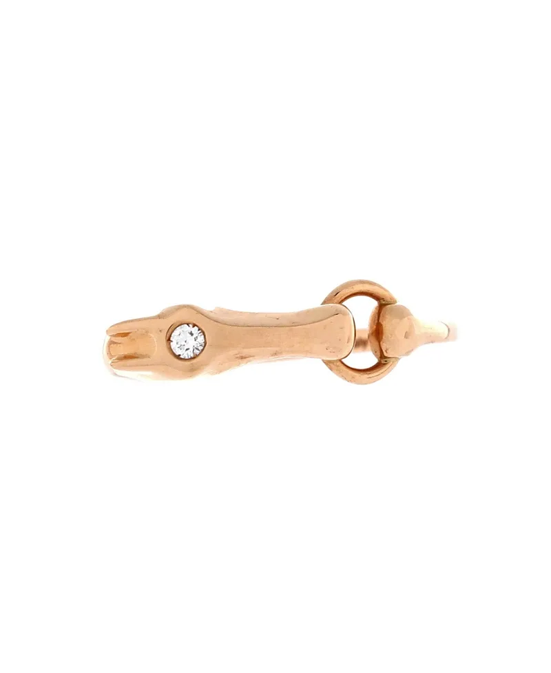 Pre-Owned Very Small Galop Ring 18K Rose Gold with Diamond by Hermes