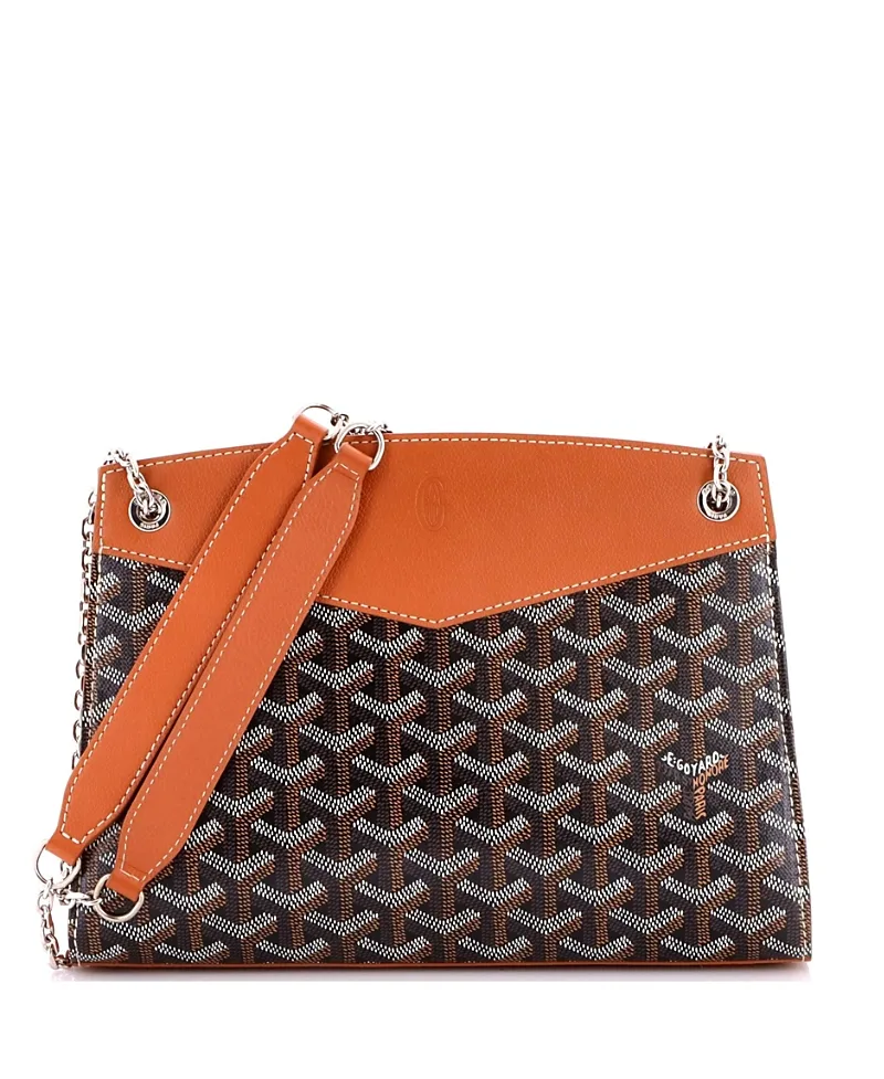 Pre-Owned Goyard Pm Structured Rouette Chain Shoulder Bag Coated Canvas by Pre-owned Goyard