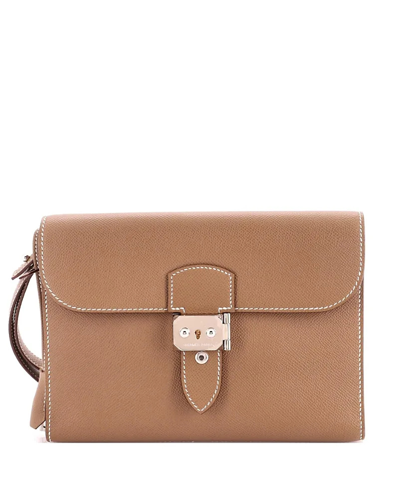 Pre-Owned Hermes 24 Sac a Depeches Wristlet Pouch Epsom by Hermes