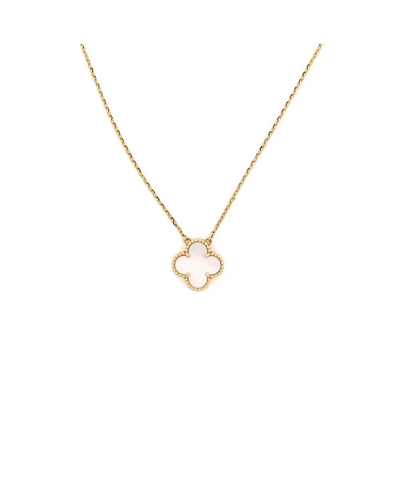 Pre-Owned Van Cleef & Arpels Sweet Alhambra Pendant Necklace 18K Gold and Mother of Pearl