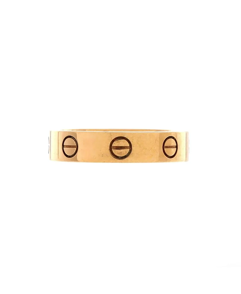 Pre-Owned Cartier Love Wedding Band 1 Diamond Ring 18K Rose Gold with Diamond