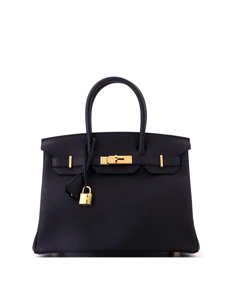 Pre-Owned Hermes Birkin 30 Handbag Black Togo with Gold Hardware