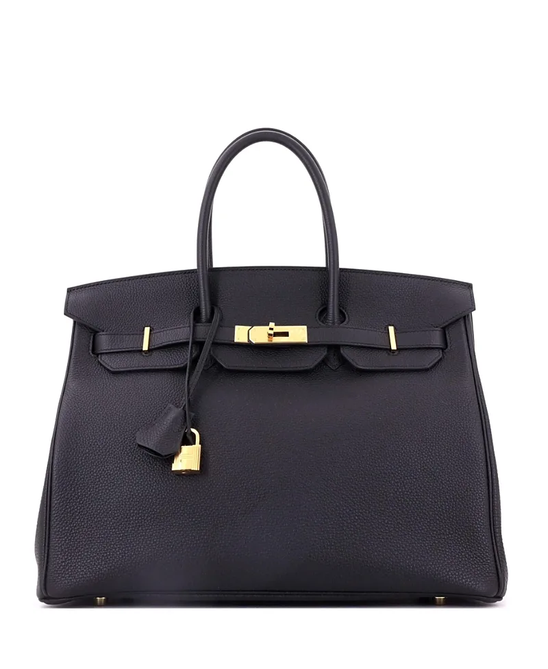 Pre-Owned Hermes Birkin 35 Handbag Black Togo with Gold Hardware