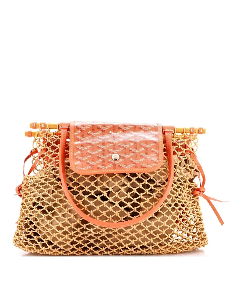 Pre-Owned Goyard Aligre Bag Raffia Net with Coated Canvas by Pre-owned Goyard