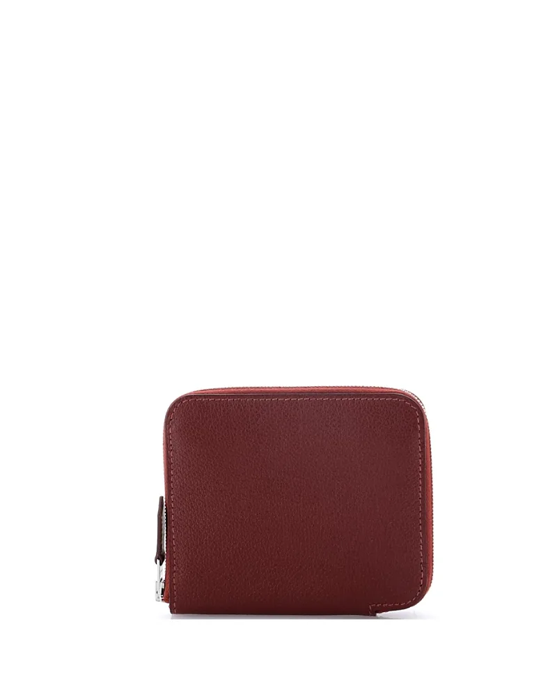 Pre-Owned Hermes Compact Azap Zip Around Wallet Silkin Evercolor by Hermes