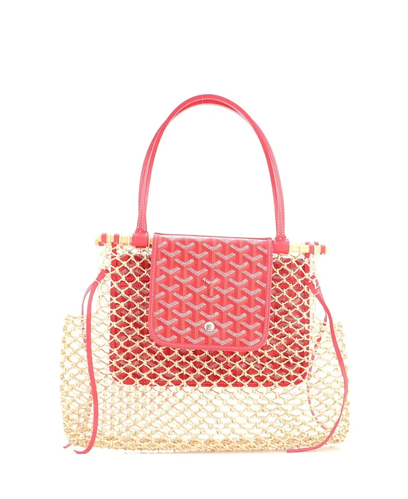Pre-Owned Goyard Aligre Bag Raffia Net with Coated Canvas by Pre-owned Goyard