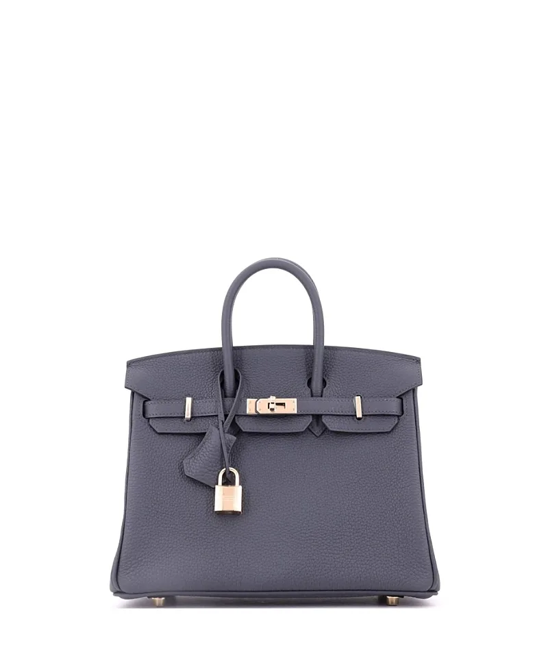Pre-Owned Birkin 25 Handbag Togo with Gold Hardware by Hermes