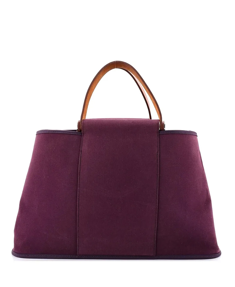 Pre-Owned 39 Cabag Elan Toile and Leather by Hermes