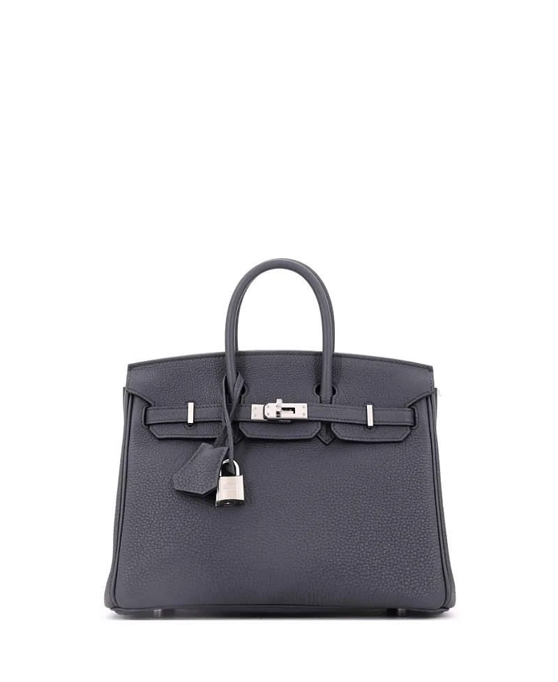 Pre-Owned Birkin 25 Handbag Togo with Palladium Hardware