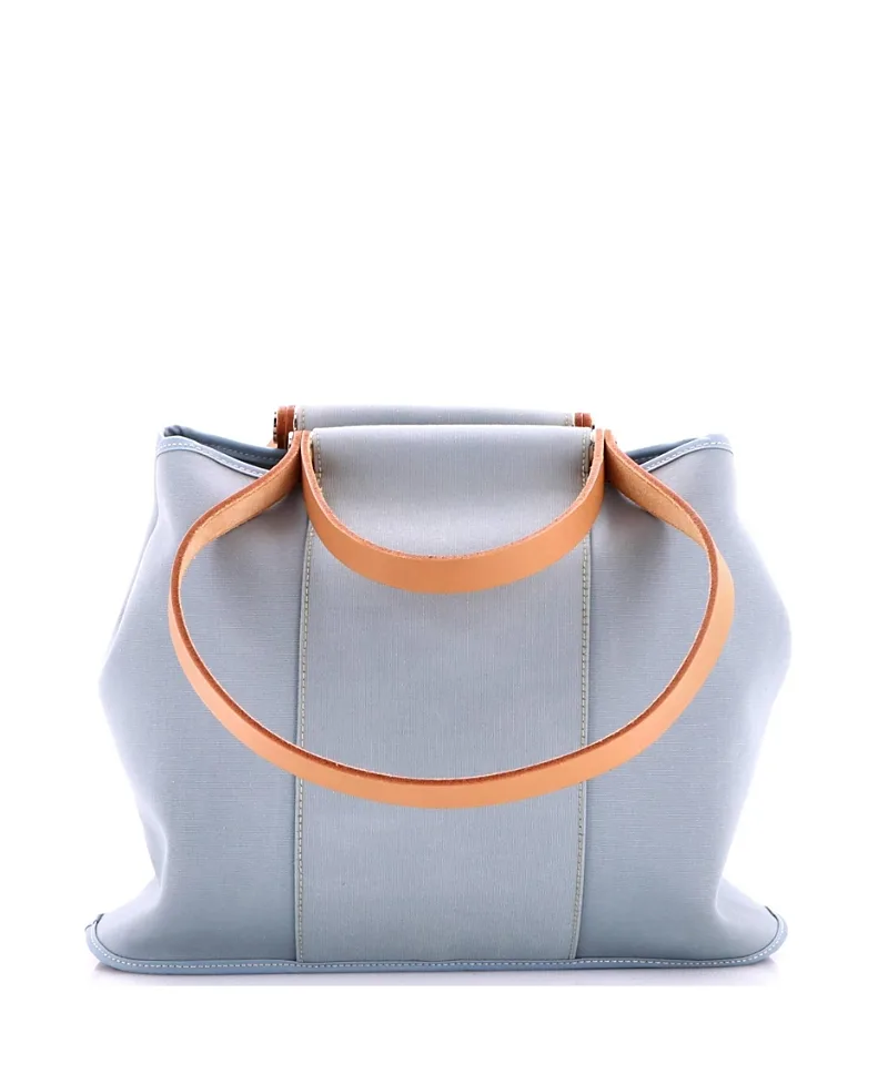 Pre-Owned 32 Cabag Handbag Toile and Leather by Hermes