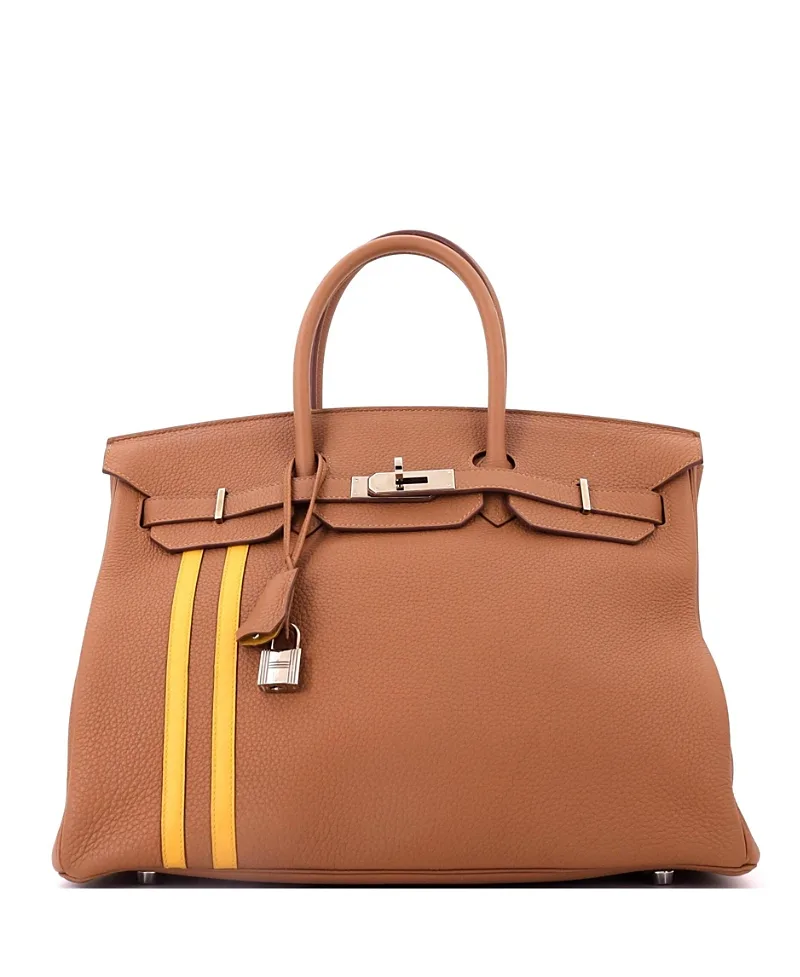 Pre-Owned Officier 35 Handbag Togo with Swift by Hermes
